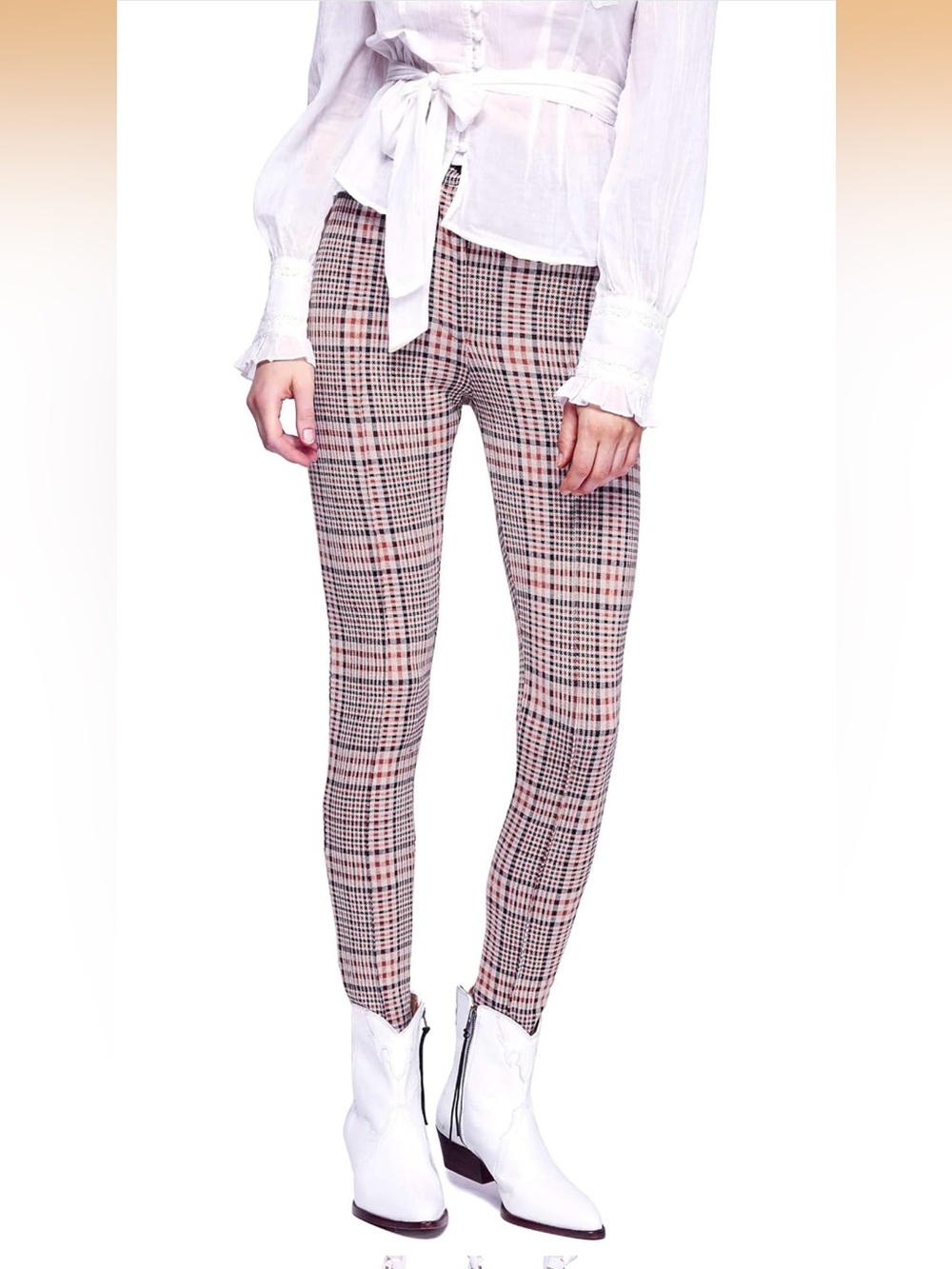 Free People plaid Carnaby Straight Leg 6